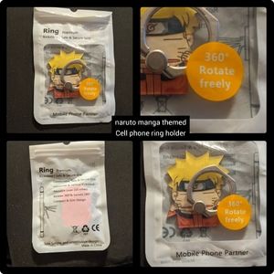 5/25 Naruto manga themed cell phone ring holder, brand new sealed